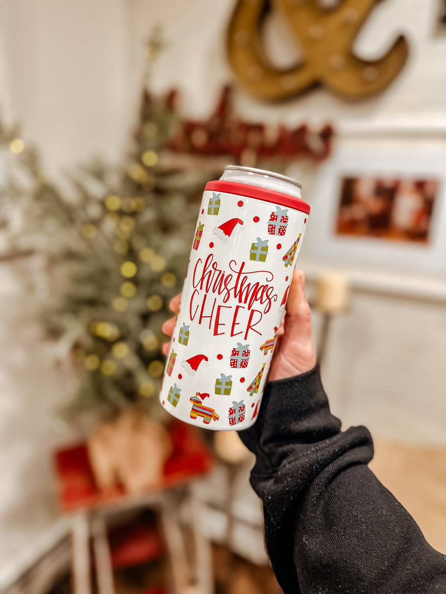 Christmas Cheer Stainless Skinny Can Cooler