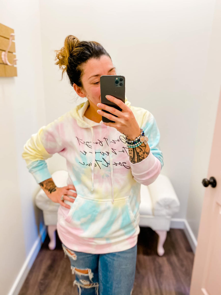 (2XL) Don't Forget to Have a Good Time Pastel Tie Dye Unisex Hoodie