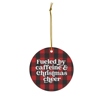 Caffeine & Christmas Cheer Ceramic Ornament, 1-Pack