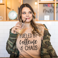 App Exclusive: Fueled by Caffeine & Chaos Peach Tee