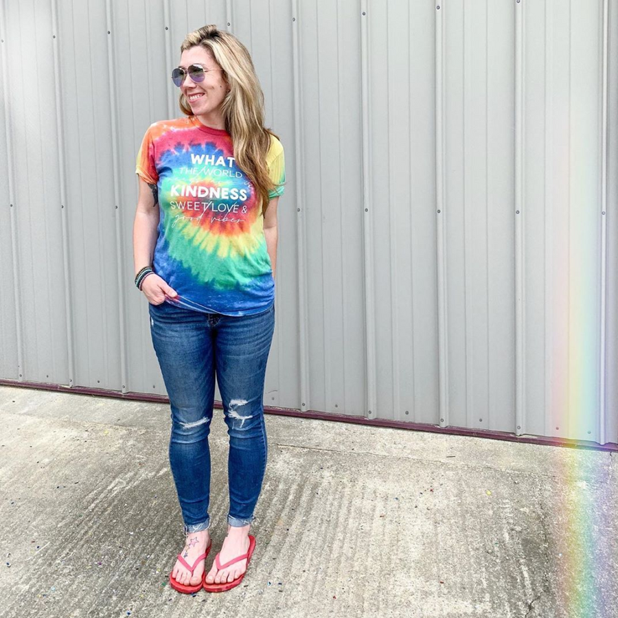 What The World Needs Burnout Tie Dye Tee