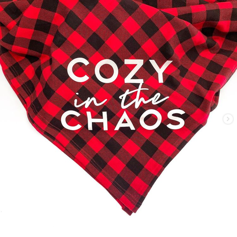 Cozy in the Chaos XL Buffalo Plaid Fleece Blanket