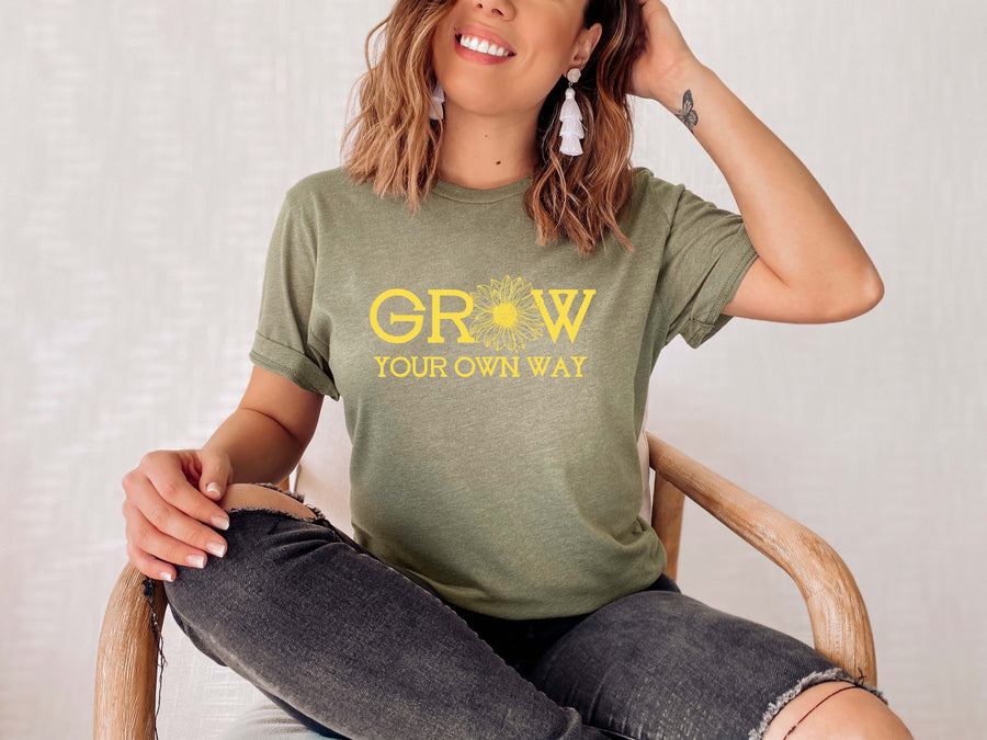 Grow Your Own Way Olive Tee [ships in 3-5 business days]