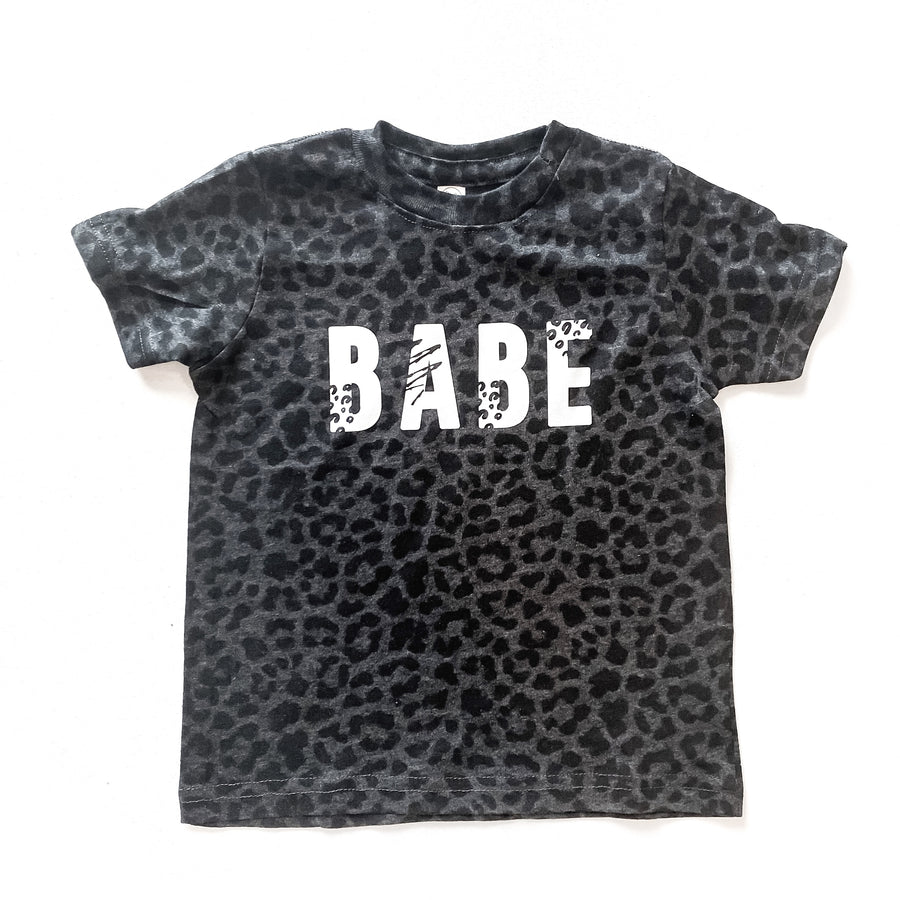 BABE Black Leopard Kids Tee [ships in 3-5 business days]