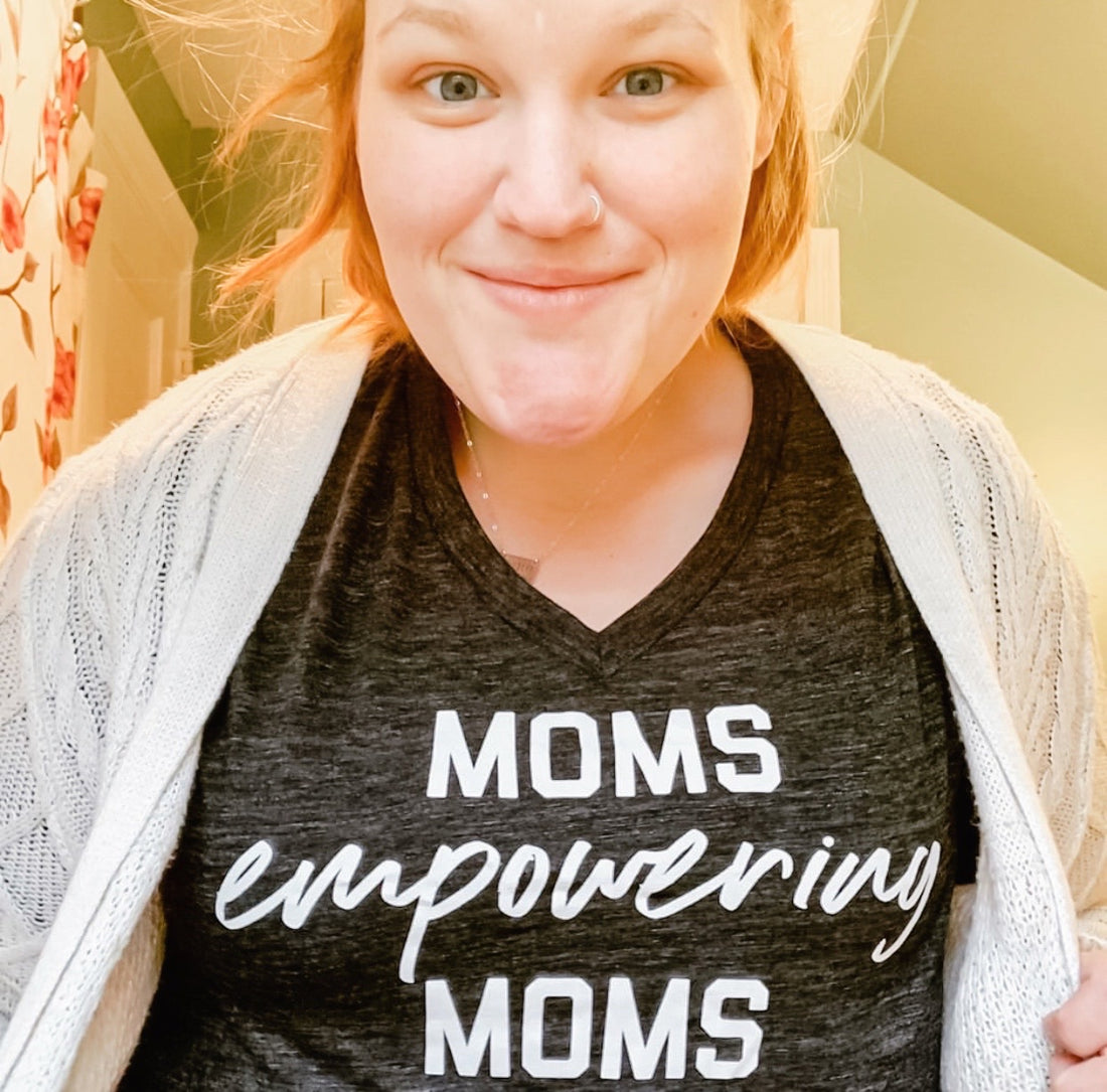 Moms Empowering Moms V-neck Tee [ships in 3-5 business days]