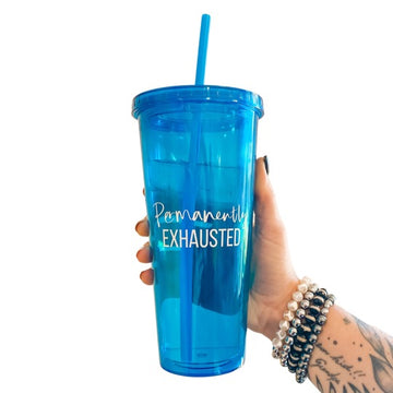 FINAL SALE FLAWED: Permanently Exhausted 20oz Tumbler [ships in 1-3 business days]