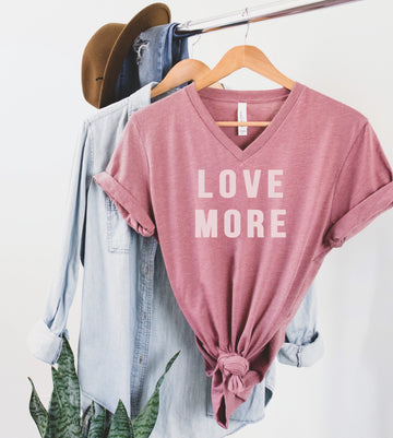 Love More Vneck Tee [ships in 3-5 business days]