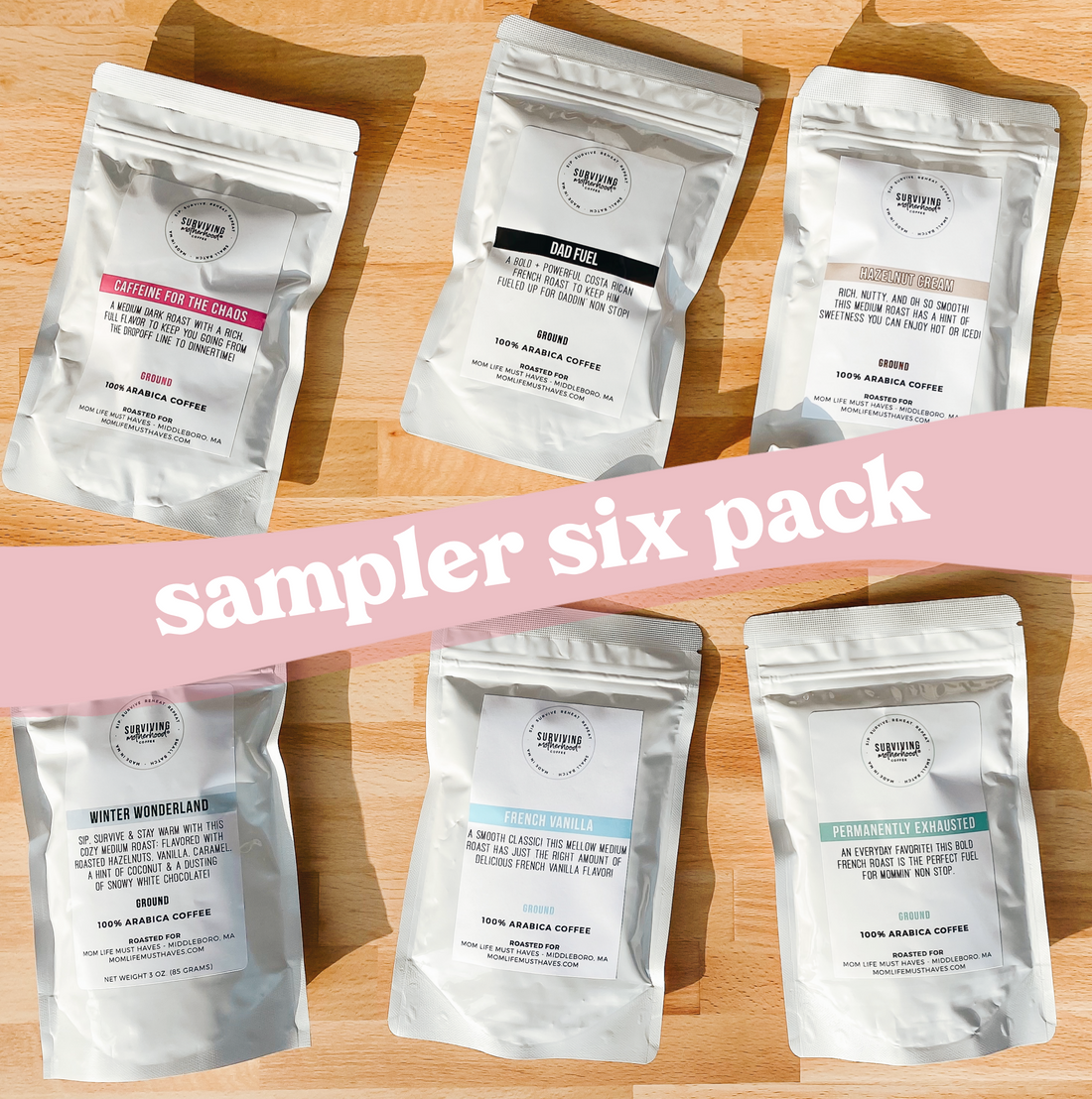SURPRISE Sampler Six Pack - Surviving Motherhood Coffee