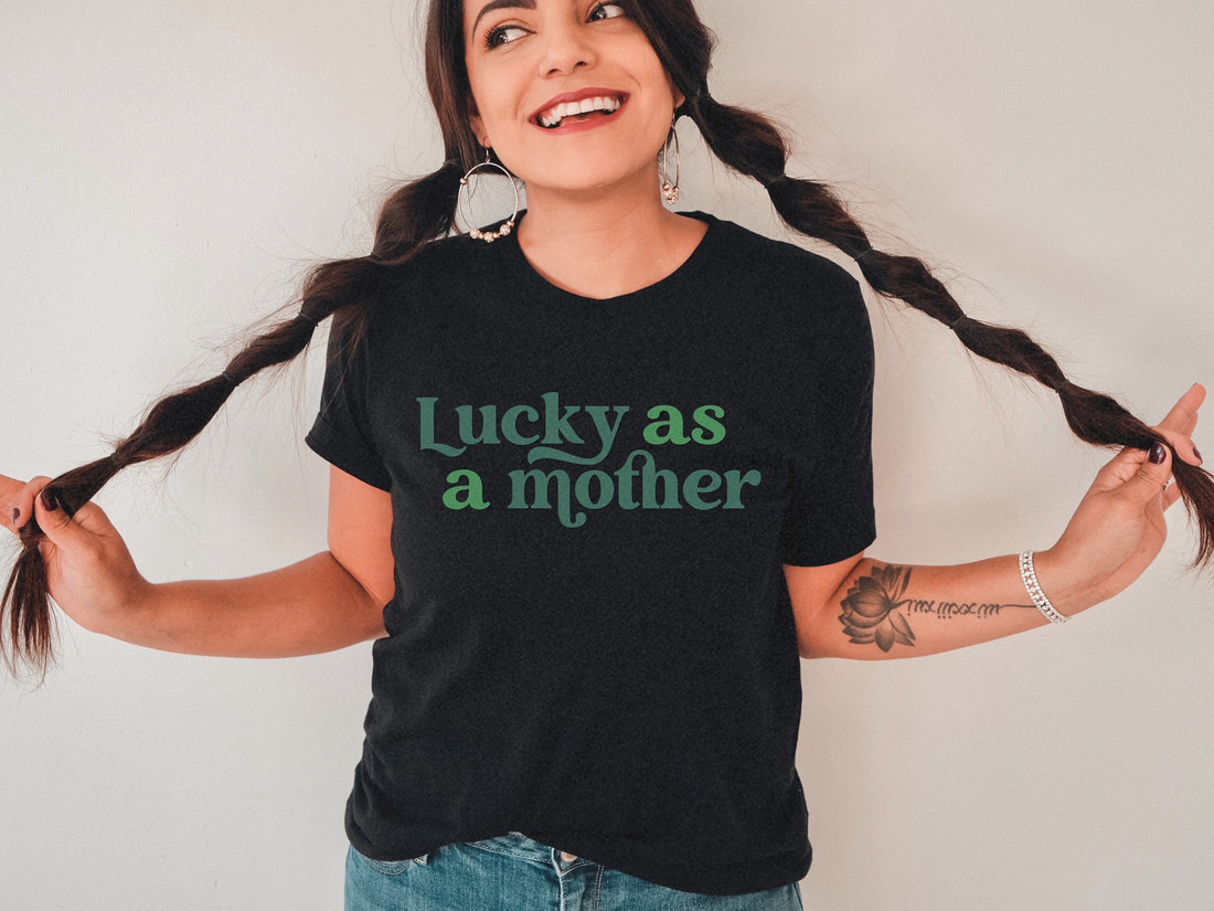 Lucky as a Mother - Black Paige Tee