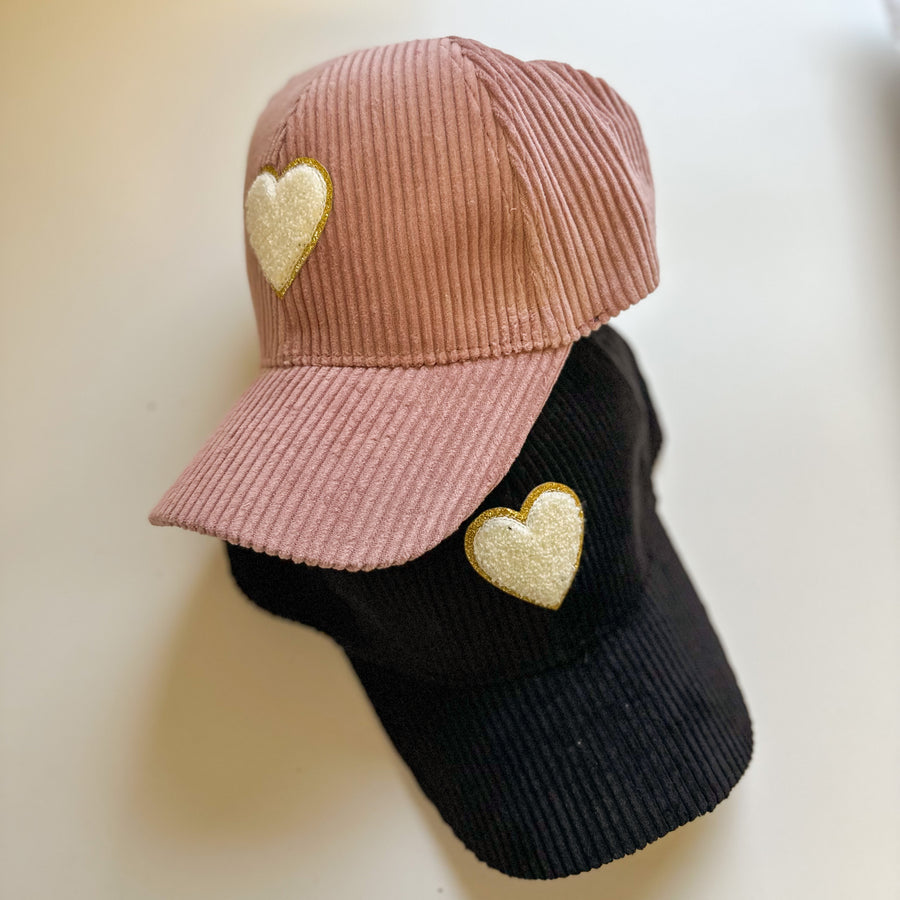Corduroy Chenille Heart Hat