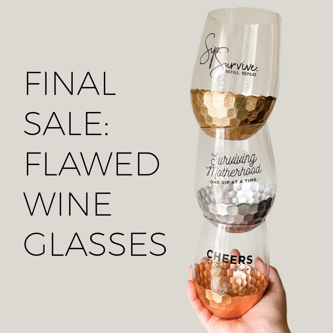 FINAL SALE: Flawed Metallic Wine Glass
