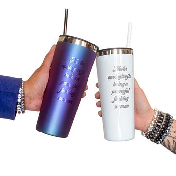 FINAL SALE FLAWED: Powerful Woman 22oz Stainless Tumbler [ships in 1-3 business days]