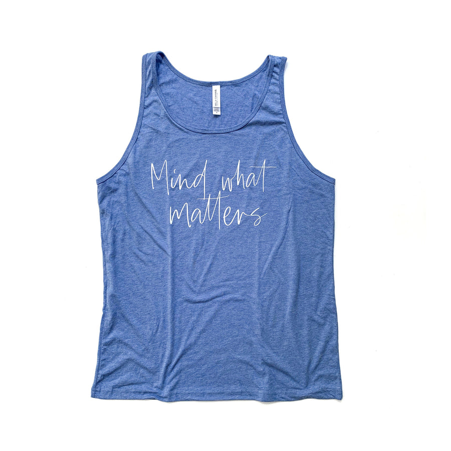 Mind What Matters Heather Blue Tank [ships in 3-5 business days]