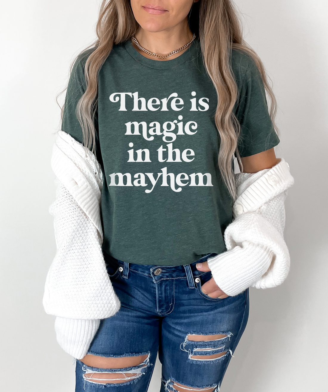 Magic in the Mayhem Forest Green - Paige Tee